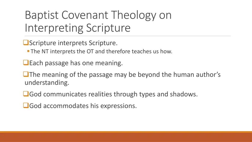 baptist covenant theology on interpreting