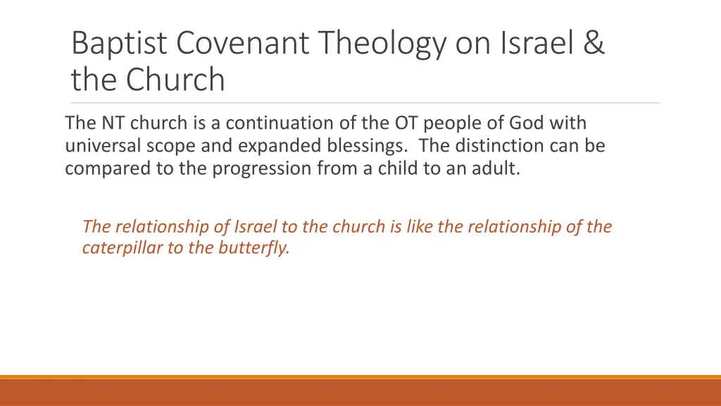 baptist covenant theology on israel the church