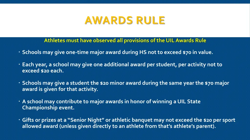 awards rule