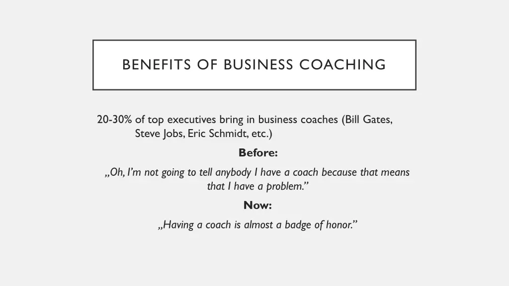 benefits of business coaching