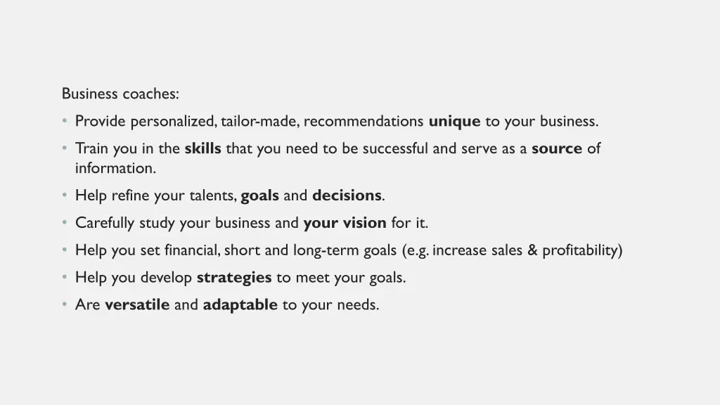 business coaches