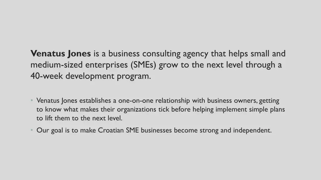 venatus jones is a business consulting agency
