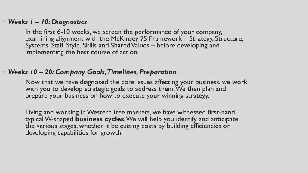 weeks 1 10 diagnostics in the first 6 10 weeks