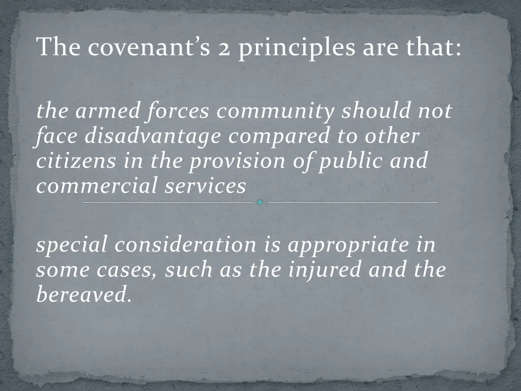the covenant s 2 principles are that