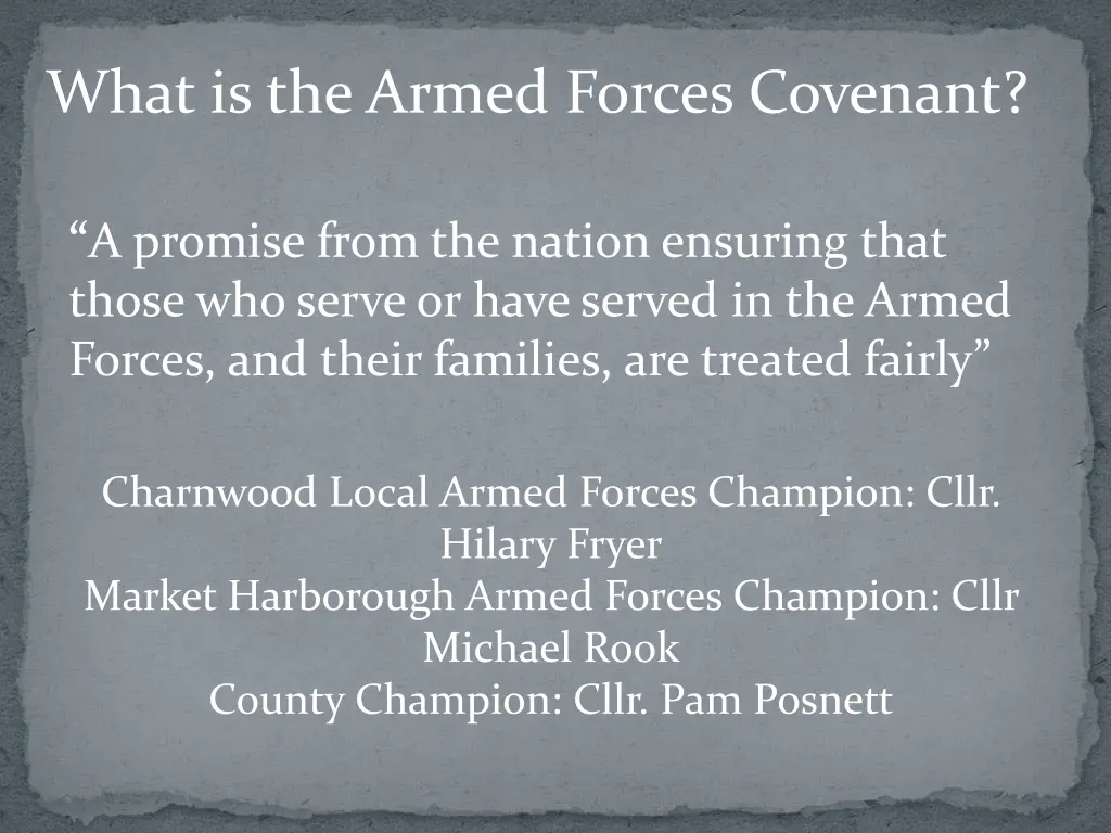what is the armed forces covenant