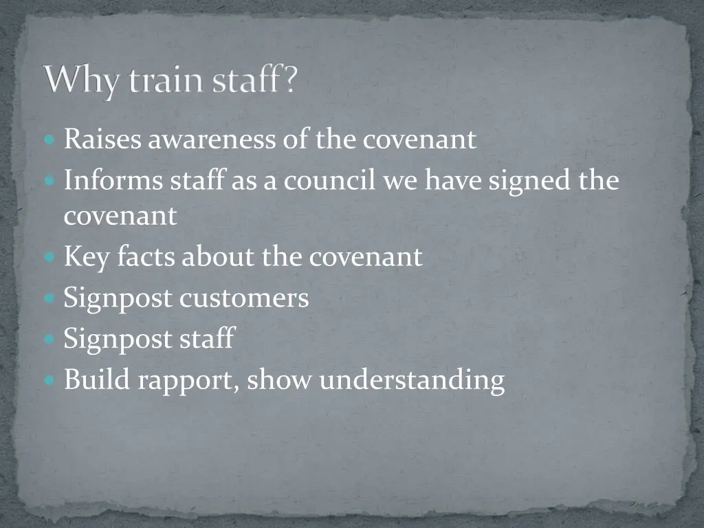 why train staff
