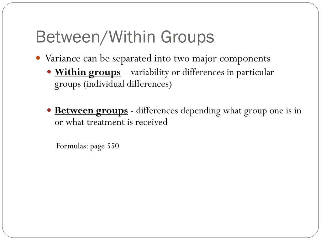 between within groups