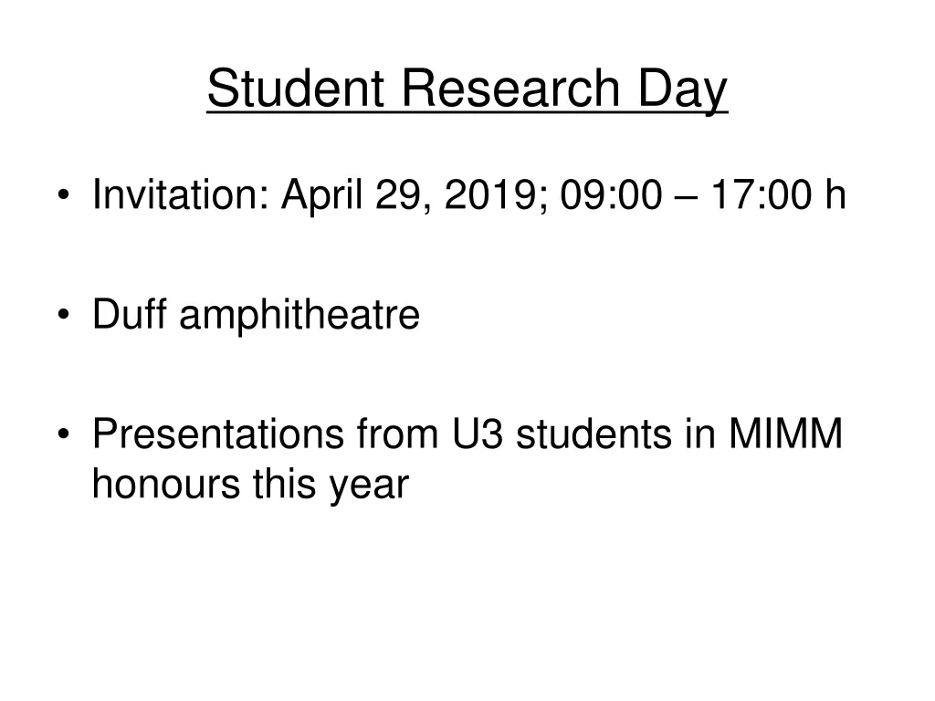 student research day