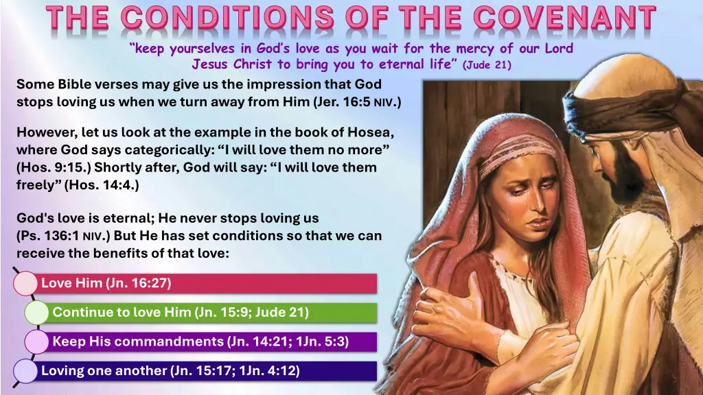 the conditions of the covenant keep yourselves