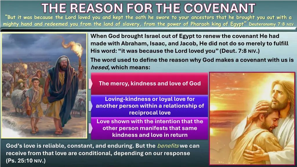 the reason for the covenant but it was because