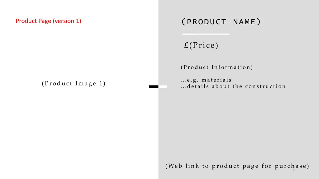 product page version 1