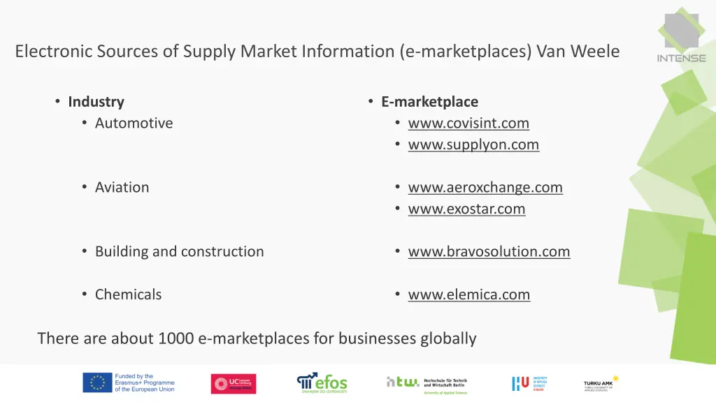electronic sources of supply market information