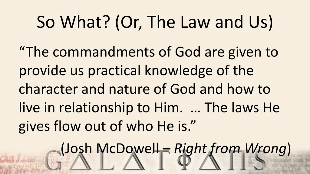 so what or the law and us 2