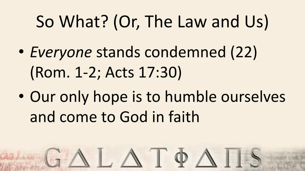 so what or the law and us