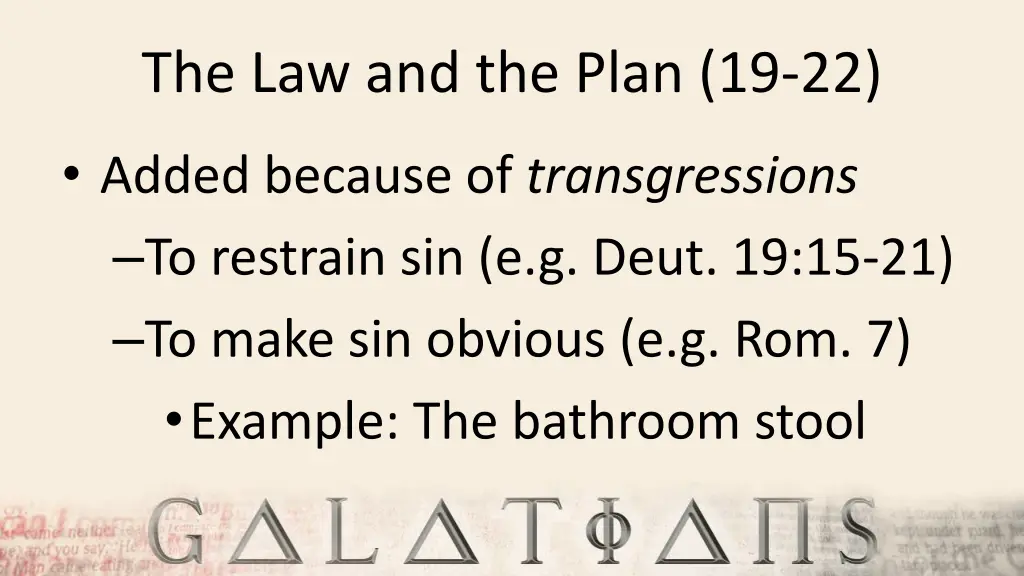 the law and the plan 19 22 3