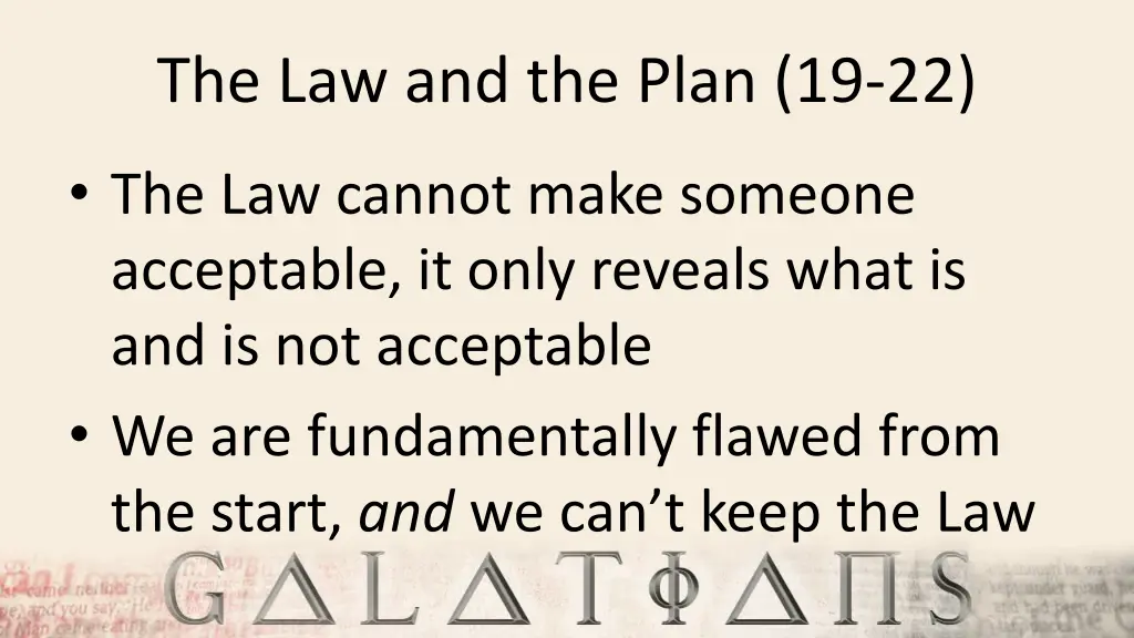 the law and the plan 19 22 5