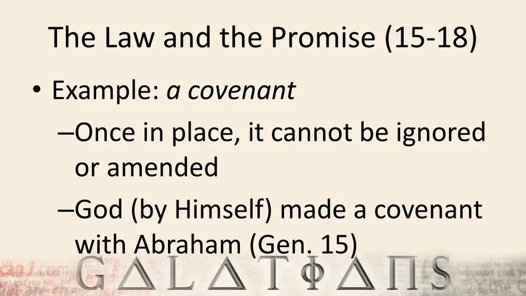 the law and the promise 15 18