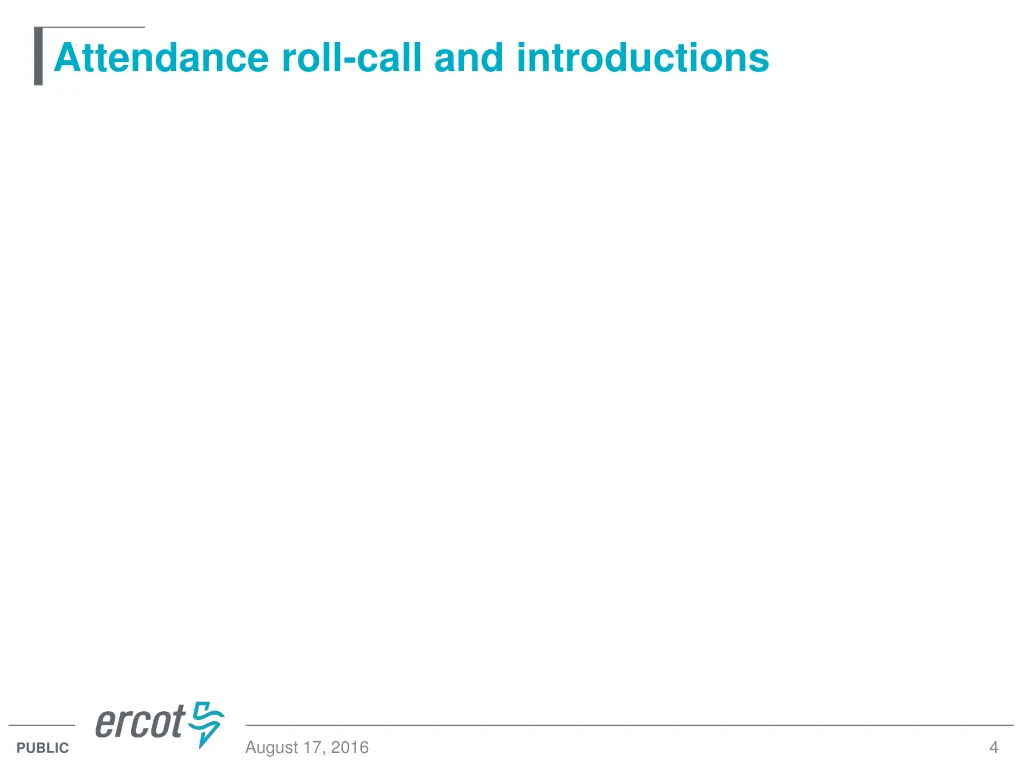 attendance roll call and introductions