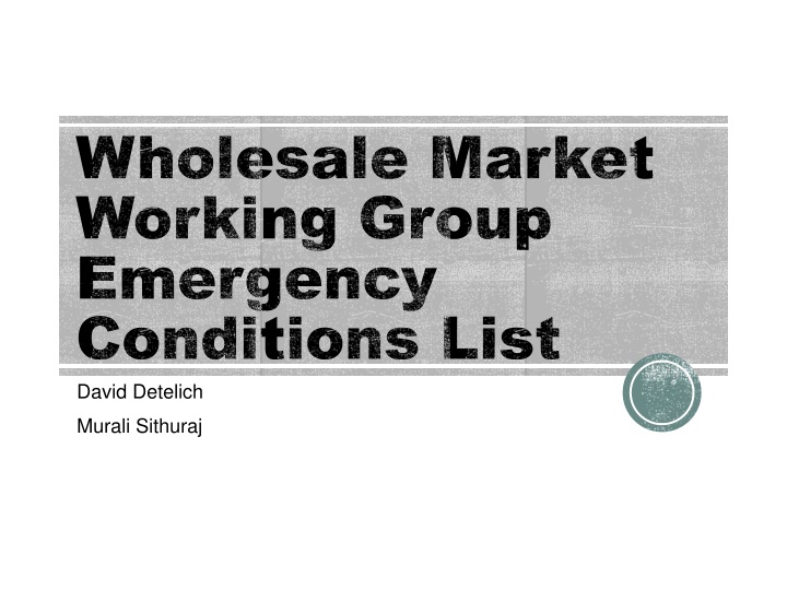 wholesale market wholesale market working group