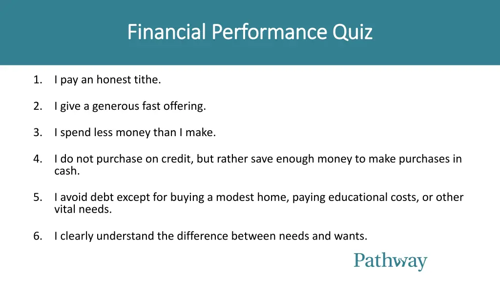 financial performance quiz financial performance