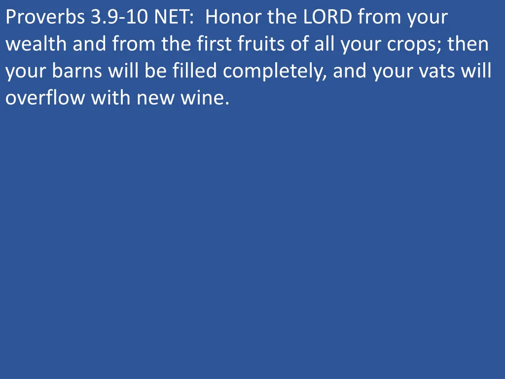 proverbs 3 9 10 net honor the lord from your