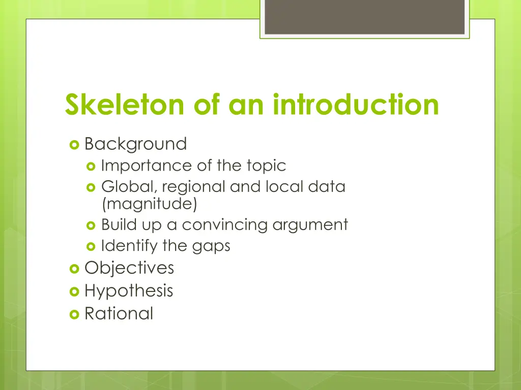 skeleton of an introduction