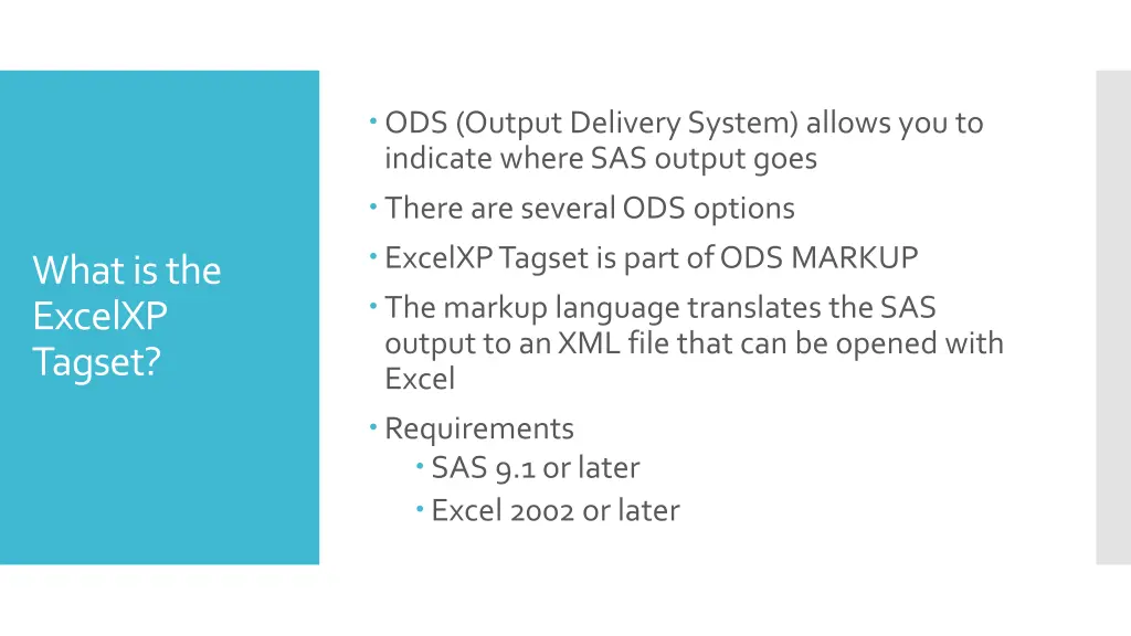ods output delivery system allows you to indicate