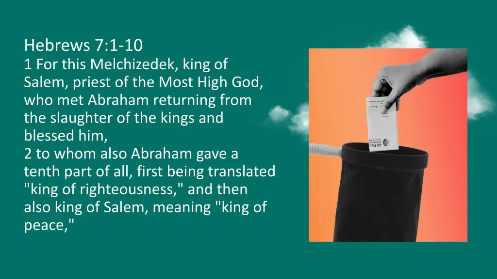 hebrews 7 1 10 1 for this melchizedek king