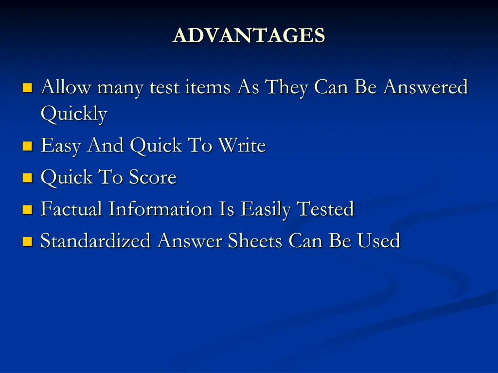 advantages