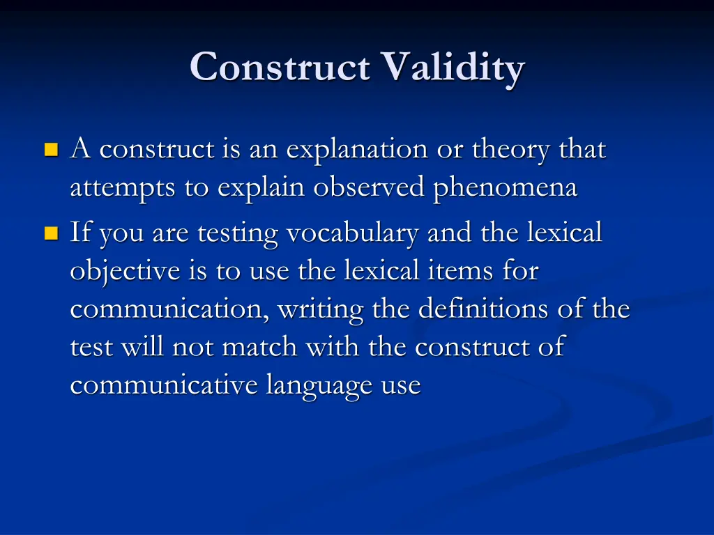 construct validity