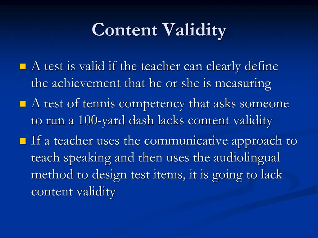 content validity