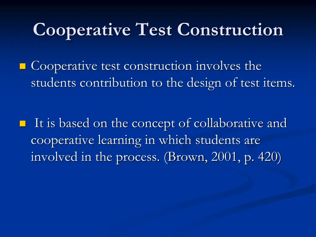 cooperative test construction