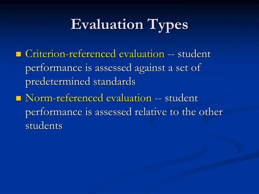 evaluation types