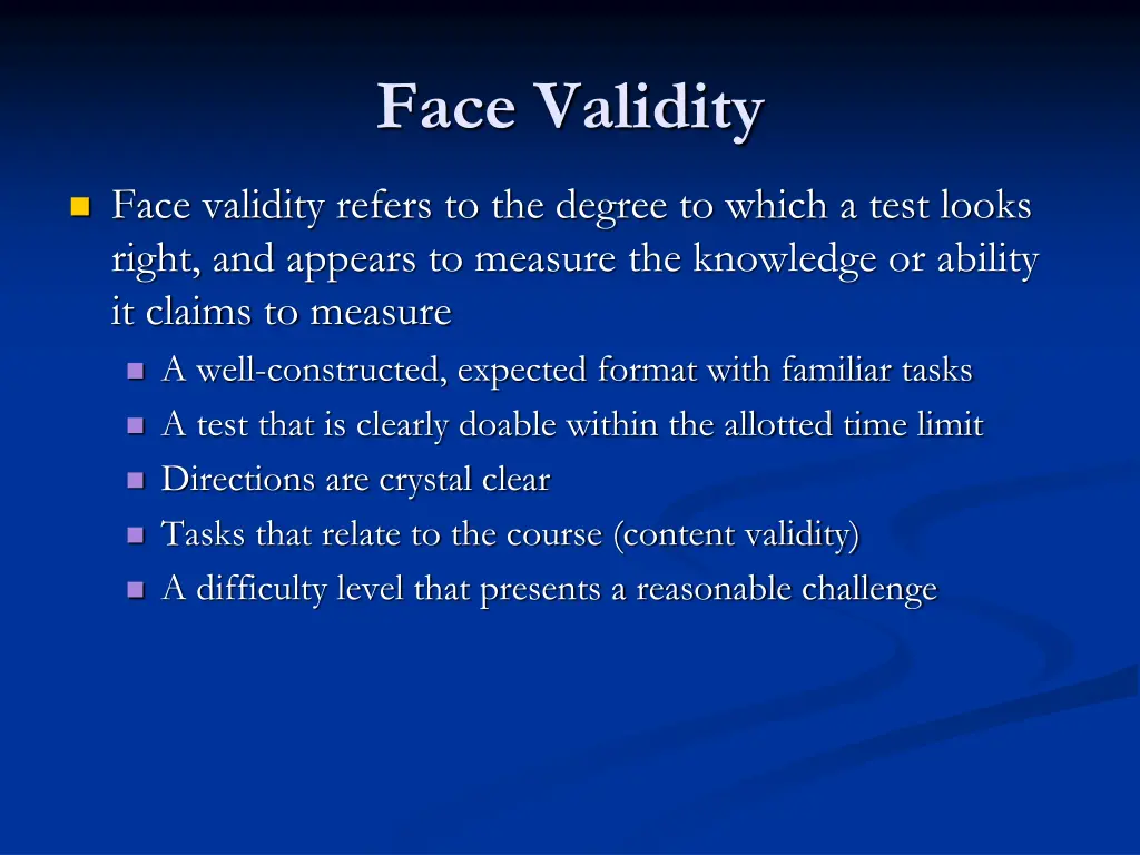 face validity