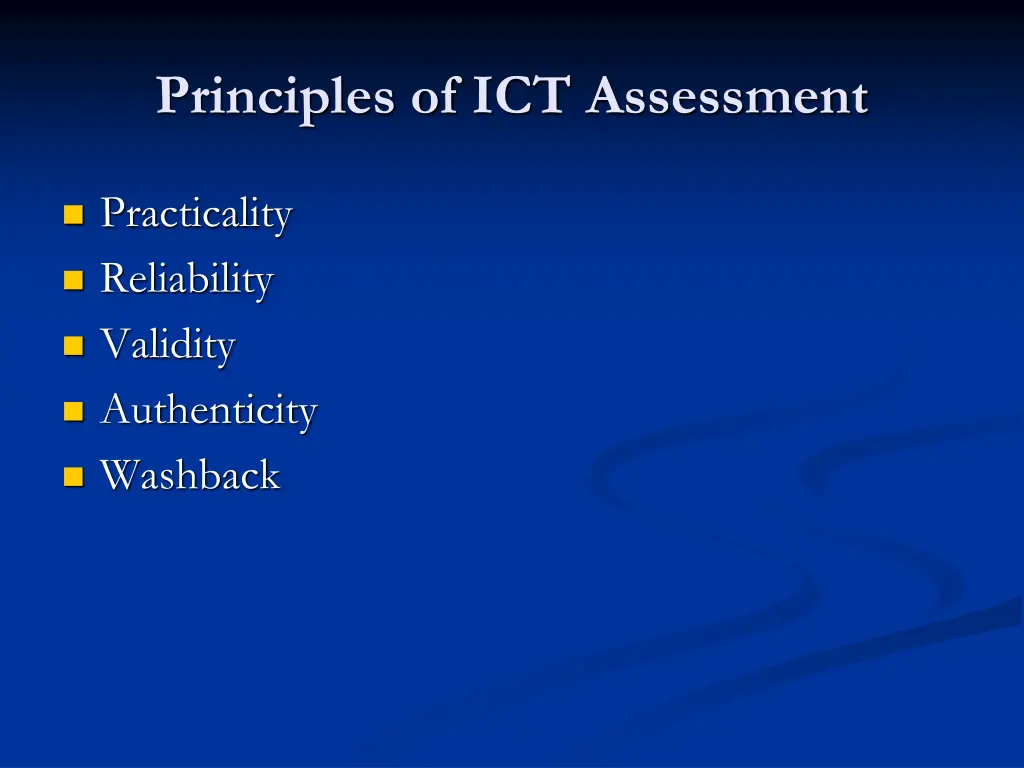 principles of ict assessment
