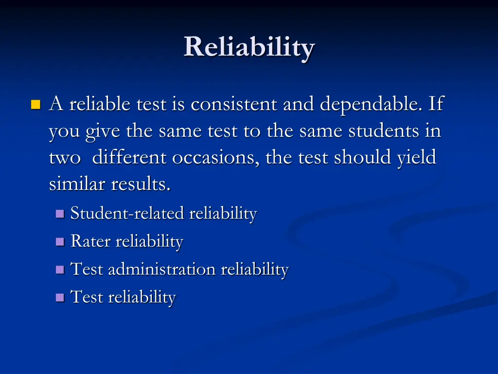 reliability