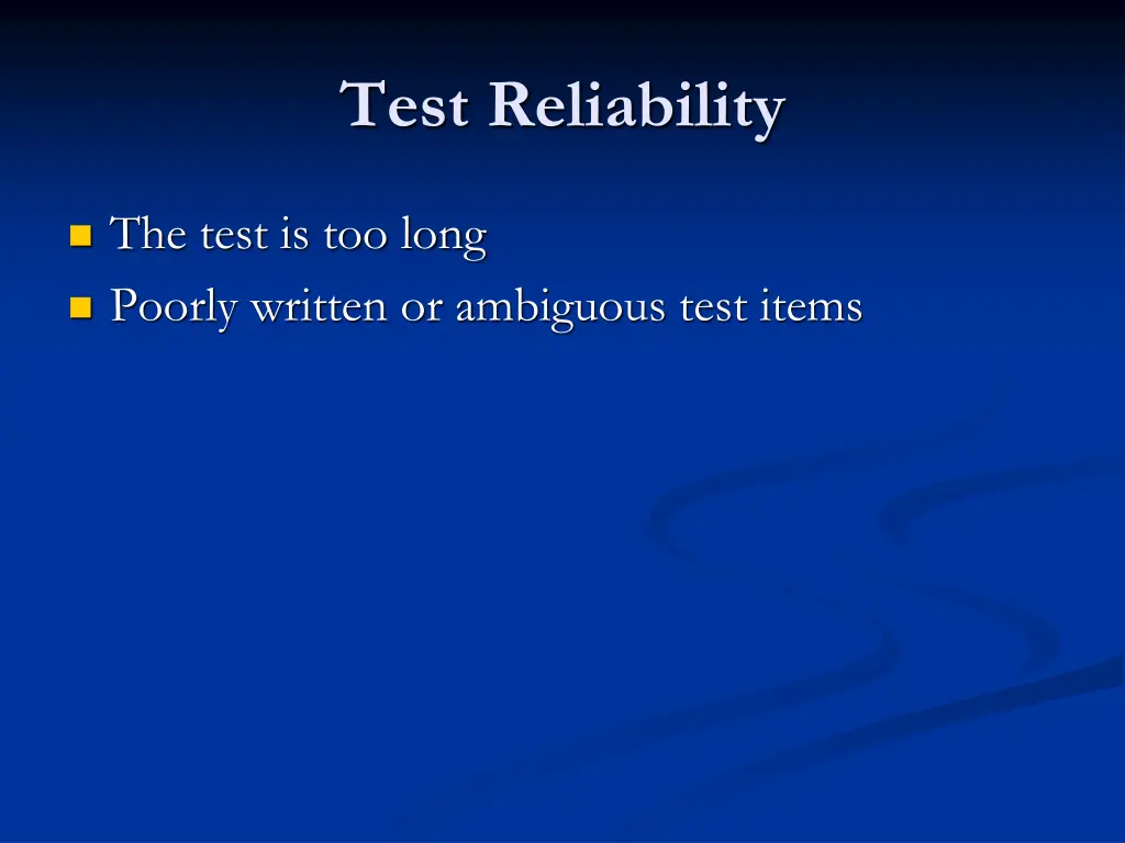 test reliability