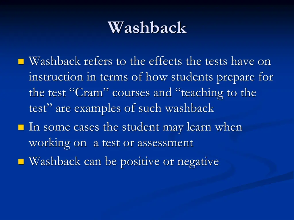 washback