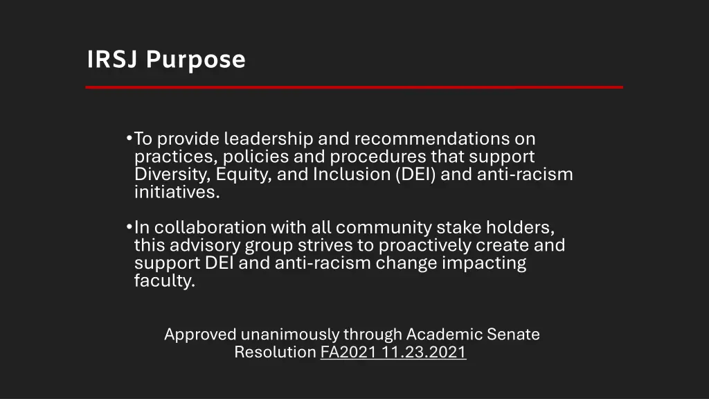 irsj purpose