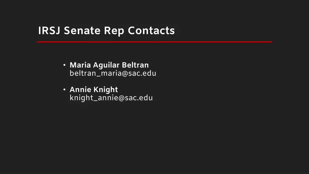 irsj senate rep contacts