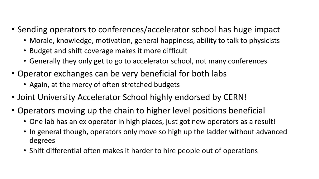 sending operators to conferences accelerator