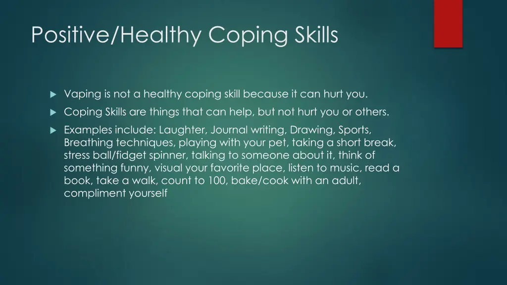 positive healthy coping skills