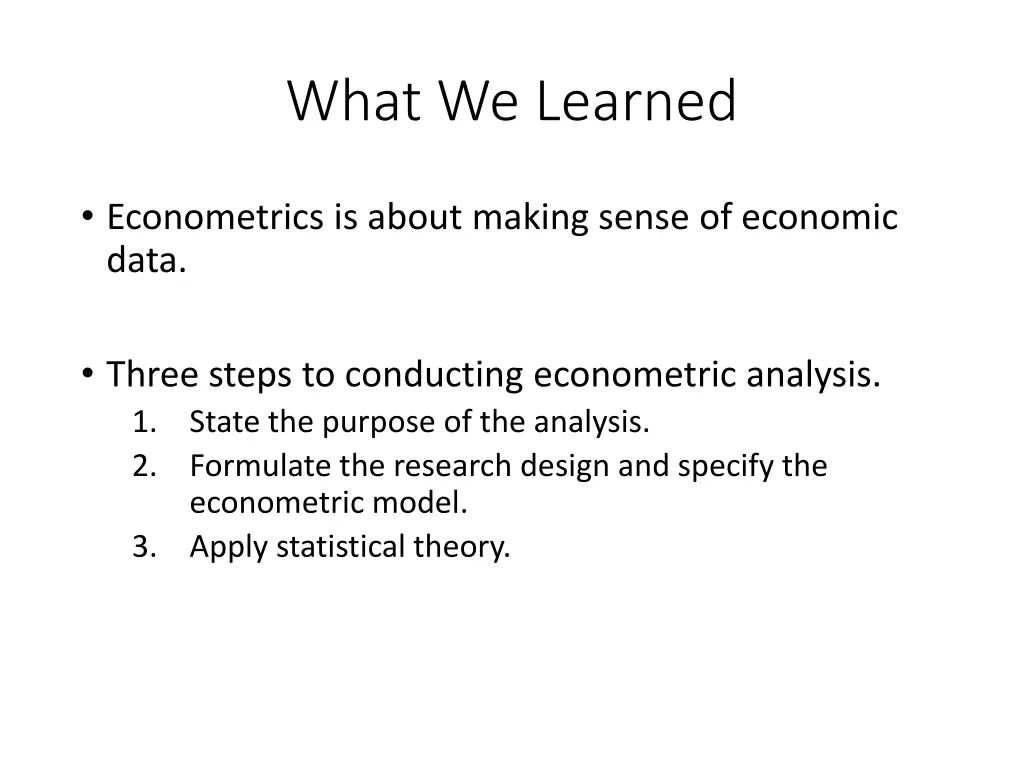 what we learned