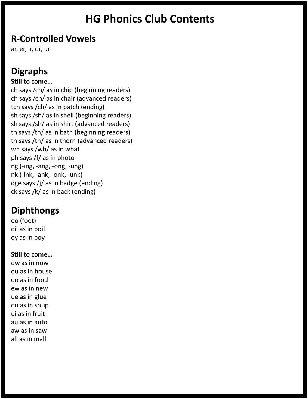 hg phonics club contents 1