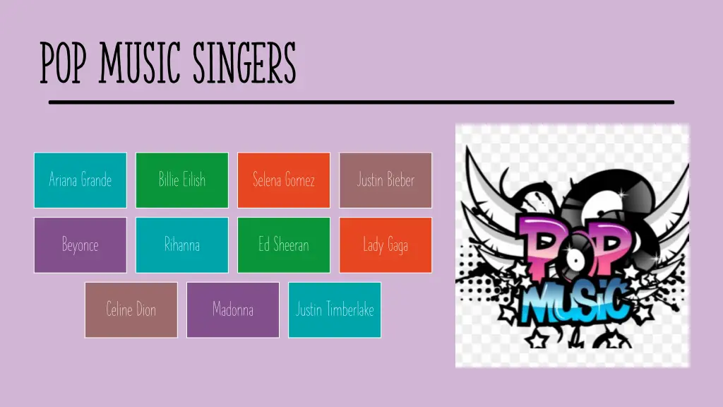 pop music singers