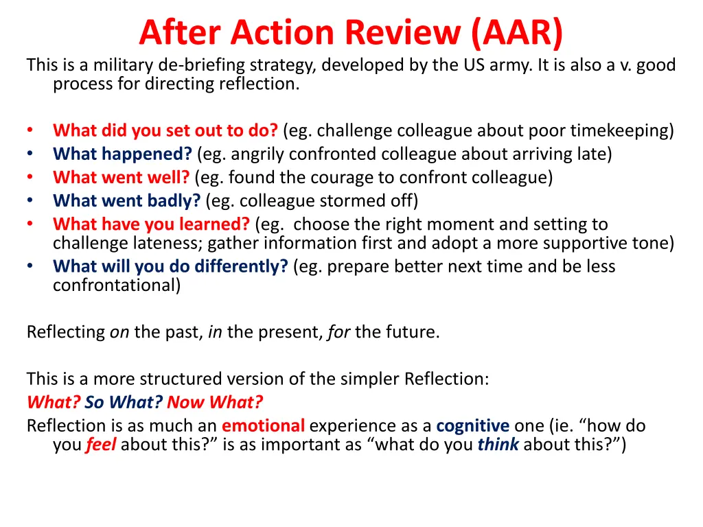 after action review aar this is a military