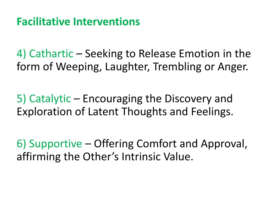 facilitative interventions