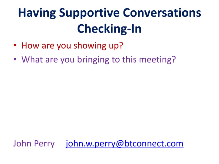 having supportive conversations checking