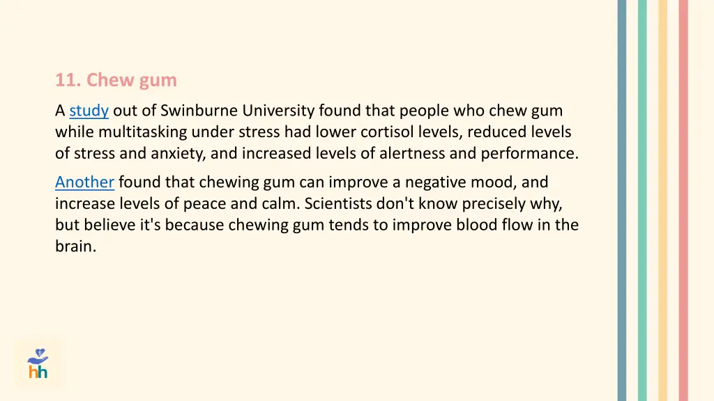 11 chew gum