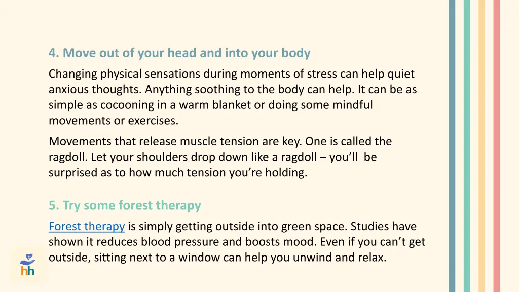 4 move out of your head and into your body